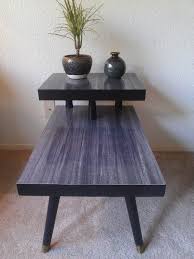 Mid Century Two Tiered Black End Table Formica Top 50 00 Via Etsy Mid Century Side Table Mid Century Coffee Table End Tables