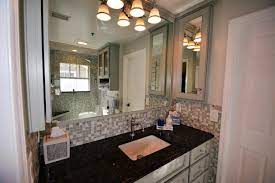 Wire organizer baskets are a great way to keep the clutter at bay on your bathroom vanity. Bathroom Remodeling Bathroom Vanity Countertop Ideas The Bath Kitchen Gallery