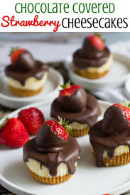 Chocolate Covered Strawberry Mini Cheesecakes Recipe Chocolate Covered Strawberry Cheesecake Desserts Baking