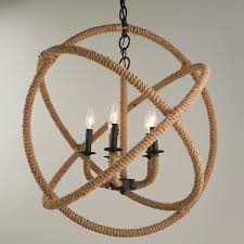 Large Rope Sphere Chandelier Iluminacion Lamparas Rattan