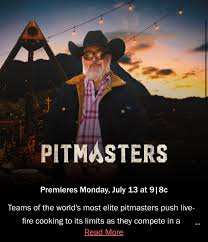 Check out the new show PITMASTERS by Food Network Teams of the world's most  elite pitmasters push live-fire cooking to its limits as they compete in a  nonstop, week-long battle for BBQ
