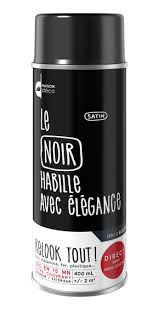 Η leroy merlin σε καλωσορίζει στον κόσμο των #homistas! Peinture Aerosol Satin Noire Relook Tout En Bombe 400ml Pas Cher Achat En Ligne Zodio