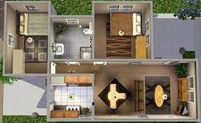 This open concept plan includes 3 bedrooms, 2 baths, a corner pantry, and an enclosed garage! 3 Starter Home Plans Terrific 24 Mod The Sims Ledomus Craftsman House Sims 4 Speed Build Sims House Plans Starter Home Plans Sims 4 House Design Sims 4 Houses