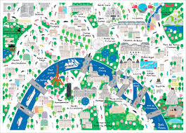 Affiche Carte De Paris Illustree Pour Enfants De Jamie Malone Carte Paris Affiches D Art Affiche De Paris