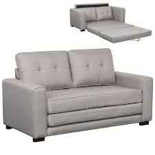 Le fodere extra ti permettono di rinnovare facilmente il tuo divano e la tua stanza. Divano Letto 2 Posti In Tessuto Lino Imbottito E Legno Grigio 152x73x81cm Bakaji
