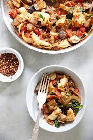 Easy One Pan Eggplant Chicken Dinner Video Lexi S Clean Kitchen