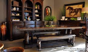 Clearly influenced by the later renaissance period, which featured enrichment of ornament and outline, old world reflects the elaborate details of the frenc Home Decoration Bench Style Dining Room Table