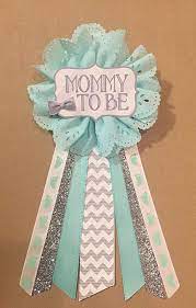 Gray Teal Silver Baby Boy Shower Mommy To Be Flower Ribbon Pin Corsage Glitter Mommy Mom New Mom Its A Boy Bow T Baby Boy Shower Baby Shower Favors Baby Shower