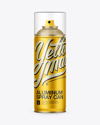 Aerosol spray, nozzle & cap psd mockup. Aluminum Spray Can W Clear Cap Mockup In Can Mockups On Yellow Images Object Mockups
