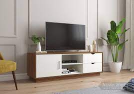 Our selection helps cut the clutter, manage cables and get things prettied up. Buy Harvey Tv Unit With Frosty White Drawer Exotic Teak Finish Online In India Wooden Street