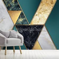 Discover and save your own pins on pinterest. Teal And Gold Geometric Wallpaper Wallsauce Uk