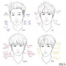 67 Ideas Drawing Hair Styles Face Shapes For 2019 Bts Drawings Drawings Draw