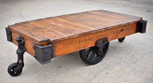 Lineberry Factory Cart Factory Cart Vintage Industrial Cart Coffee Table