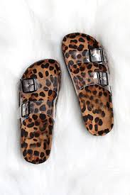 Maybe you would like to learn more about one of these? Clear Double Strap Buckle Sandals With Animal Print Sole Leopard Print