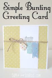 Free printable diy mini bunting to print and cut or cut by hand, with step by step tutorial to make flags in cricut design space. A Simple Bunting Greeting Card Idea Sum Of Their Stories Craft Blog
