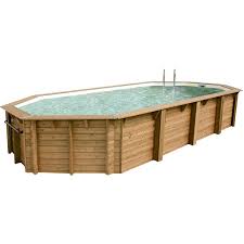 Piscine Bois 8x4 Rectangulaire H1 30m Lagon Coloris Du Liner Bleu