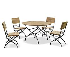Cafe Teak Bistro Round Garden Table 0 8m And 2 Bistro Chairs Set Jati Brand Quality Amp Value Amazon Co Uk Garden Amp Outdoors