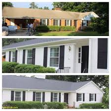 Dirt, debris and mildew are more visible on painted brick, so you will need to. Curb Appeal Before And After Paint Brick House White Adds Interest Brick Exterior House Painted Brick House Exterior Brick