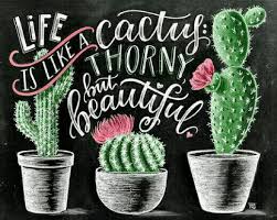Life Is Like A Cactus Thorny But Beautiful Cactus Art Print Cactus Wall Art Cactus Art