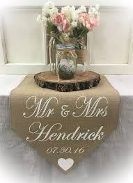 Burlap Table Runner With Monogram On 1 End Sweetheart Table Etsy Burlap Table Runners Diy Table Runner Wedding Burlap Table Runners Wedding