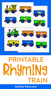 Rhyming Train Free Printable The Activity Mom Trains Preschool Transportation Preschool Train Activities