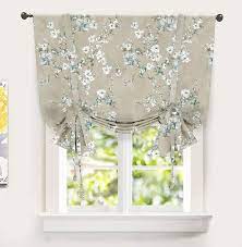 The rod is 48x84 (might be wrong on that). Buy Driftaway Mackenzie Blossom Floral Pattern Tie Up Curtain Room Darkening Thermal Insulated Window Curtain Adjustable Balloon Curtain For Small Window Rod Pocket 45 Inch By 63 Inch Blue Gray Online In