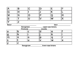 Childhood educators administer some form of assessment to evaluate children's alphabet knowledge. Letter Sounds Checklist Worksheets Teaching Resources Tpt
