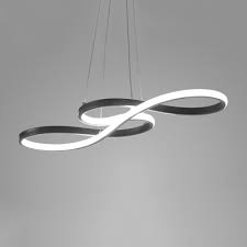 Double Sided Led Twist Led Chandelier 32 50w Black Acrylic Curved Led Pendant Lighting In Small Large Size For Office Study Room Dining Takeluckhome Com