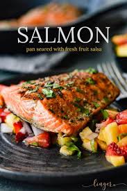 Pan Seared Salmon With Fruit Salsa Recipe Salmon Recipes Pan Seared Sockeye Salmon Recipe Pan Healthy Salmon Recipes