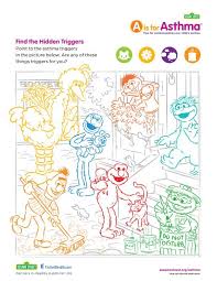 You Can Use This Activity Featuring The Sesame Street Gang With Children Who Have Asthma To Help Them Understand And Iden Sesame Street Asthma Childhood Asthma