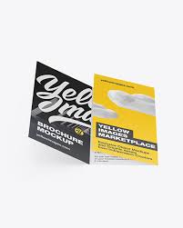 Download Brochure Mockup In Stationery Mockups On Yellow Images Object Mockups PSD Mockup Templates