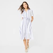 Belt Accented Striped Shirt Dress Nautica Cos white cotton short sleeve utility shirt dress minimal 36 uk 10 12. belt accented striped shirt dress nautica