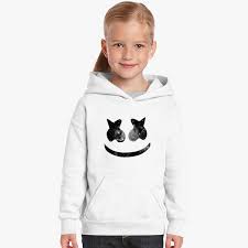 Изтеглете marshmello face mask и попълнете снимките си със сладки русалки с лица! Marshmello Face Smile Kids Hoodie Customon