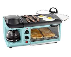 Nostalgia Bst3aq Retro 3 In 1 Family Size Electric Breakfast Station Coffeemaker Griddle Toaster Oven Aqua N In 2020 Breakfast Station Mini Kitchen Breakfast Maker