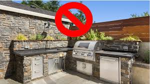 Outdoor kitchen cabinet materials outdoor kitchen cabinets must be able to withstand heat, cold, rain, and snow. 8 Outdoor Kitchen Mistakes That Are Sure To Leave A Bad Taste Realtor Com
