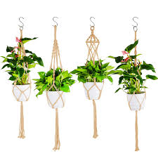 Portavasi da interno in vendita su eprice a prezzo conveniente e con consegna rapida (risparmi eleganti portavasi realizzati in wicker. Portavaso Pensile Fioriere Sospese In Macrame Da Interno Ed Esterno Per Balcone Decorazioni Da Giardino Formizon 4 Pezzi Vasi Sospesi Per Piante Sospese Portafiori Giardino E Giardinaggio Vasi E Accessori Per Piante