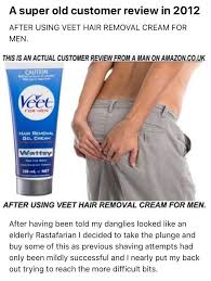 Veet Hair Removal Cream Review Is Timeless Comedy Gold Hair Removal Cream Hair Removal Hair Removal Cream For Men