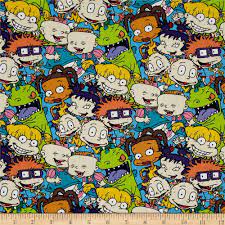 Nickelodeon 90 S Rugrats Packed Characters Multi From Fabricdotcom Designed By Nickelodeon And Licensed To Spri Rugrats Printing On Fabric Rugrats Characters
