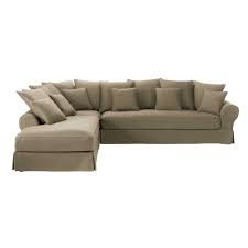 Canape D Angle Gauche 6 Places En Coton Taupe Bastide Canape Angle Canape Angle Gauche Canape