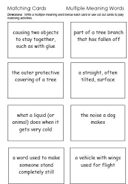 multiple meaning words activities worksheets word lists and more free language stuff
