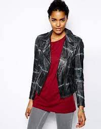 Muubaa Safi Tie Dye Leather Jacket Batik Muster Batikmuster Lederjacke