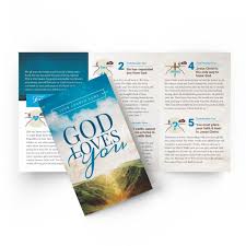 A form field has been provided at the end of the tracts so that you can include local contact information or an announcement, an invitation, etc. Tri Fold Gospel Tract God Loves You Prochurch