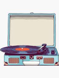 Pegatina Reproductor De Discos De Vinilo Azul De Sundrystudio Vinyl Record Player Record Player Vinyl Records
