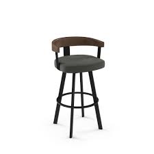 Stylish bar stools provide a sense of authenticity and comfort to your home bar or kitchen counter experience. Amisco Lars 26 In Charcoal Grey Polyester Black Metal Swivel Counter Stool 41252 26 25cp96 The Home Depot