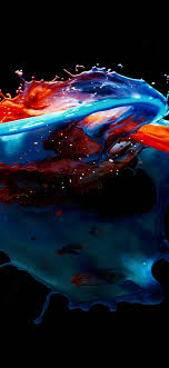 Over 1 million wallpaper designs. Am91 Paint Splash Art Illust Dark Blue Red Papers Co