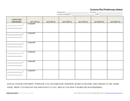 Basic Costume Plot Chart Costumes Costume Design Theatre Costumes