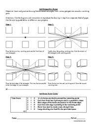 Qr code to a demo video handout of a visual 8 step process drawing worksheet this file includes a black and white.check out my drawing a box in two point perspective worksheet. 1 Point Perspective Boxes By Smart Art Lessons Tpt
