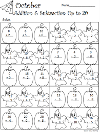 Free October Halloween Addition Subtraction Up To 20 Worksheet Madebyteachers Math Addition Worksheets Kindergarten Math Worksheets Halloween Math Worksheets