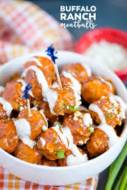 Buffalo Ranch Meatballs Recipe Ranch Meatballs Party Food Meatballs Appetizer Recipes