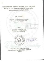 Nilai Budaya Dalam Umpasa Dan Penggunaannya Pada Upacara Adat Perkawinan Batak Toba Di Kecamatan Lintongnihuta Kabupaten Humbang Hasundutan